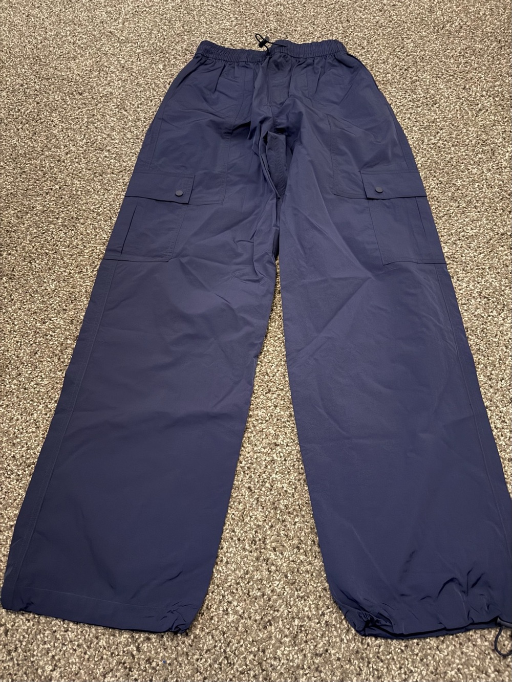 PINK Victoria's Secret Navy Wide-Leg Cargo Joggers with Drawstring